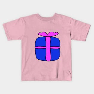 Holiday gift tied with a ribbon. Festive accessory. Kids T-Shirt